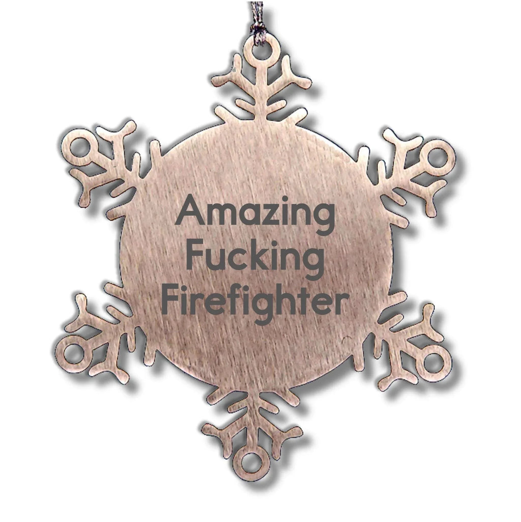 Funny Firefighter Snowflake Christmas Tree Ornament - Amazing -- Firefighter