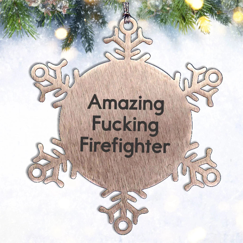 Funny Firefighter Snowflake Christmas Tree Ornament - Amazing -- Firefighter