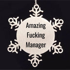 Funny Manager Gifts from Friends for Amazing Christmas Snowflake Ornament, Handcrafted from Premium Stainless Steel