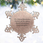 Funny Snowflake Ornament Gifts from Men to Administrative Assistants, 'I'm A Tattooed Administrative Assistant' Humor, 3.14 Inch Stainless Steel, Christmas Unique Gifts