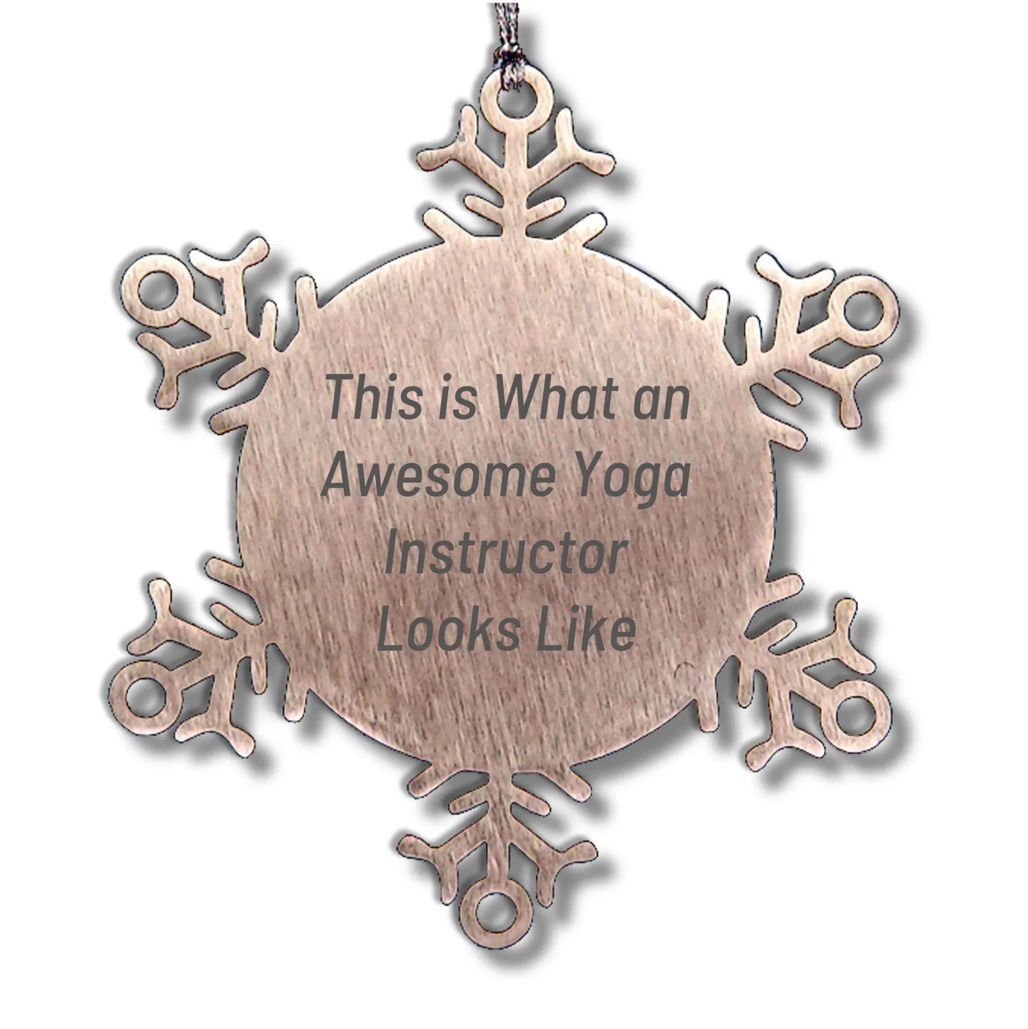 Funny Yoga Instructor Gifts from Friends: Snowflake Ornament for Christmas, 'This Is What An Awesome Yoga Instructor Looks Like'