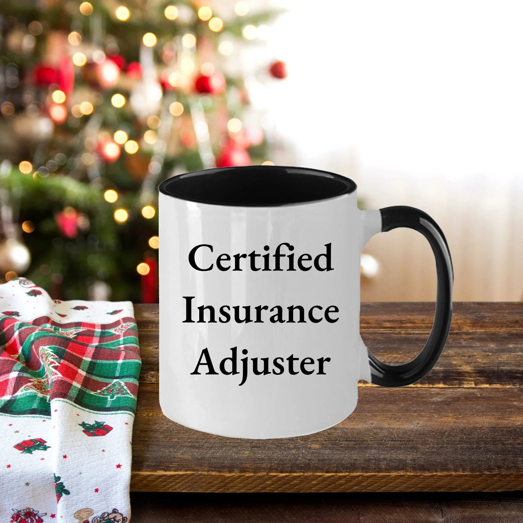 Funny Quote Certified Insurance Adjuster Gifts from Mom for Insurance Adjusters, Two Tone Coffee Mug, Unique Mother's Day Unique Gifts for Insurance Adjuster Friends and Family