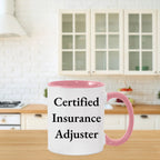 Funny Quote Certified Insurance Adjuster Gifts from Mom for Insurance Adjusters, Two Tone Coffee Mug, Unique Mother's Day Unique Gifts for Insurance Adjuster Friends and Family