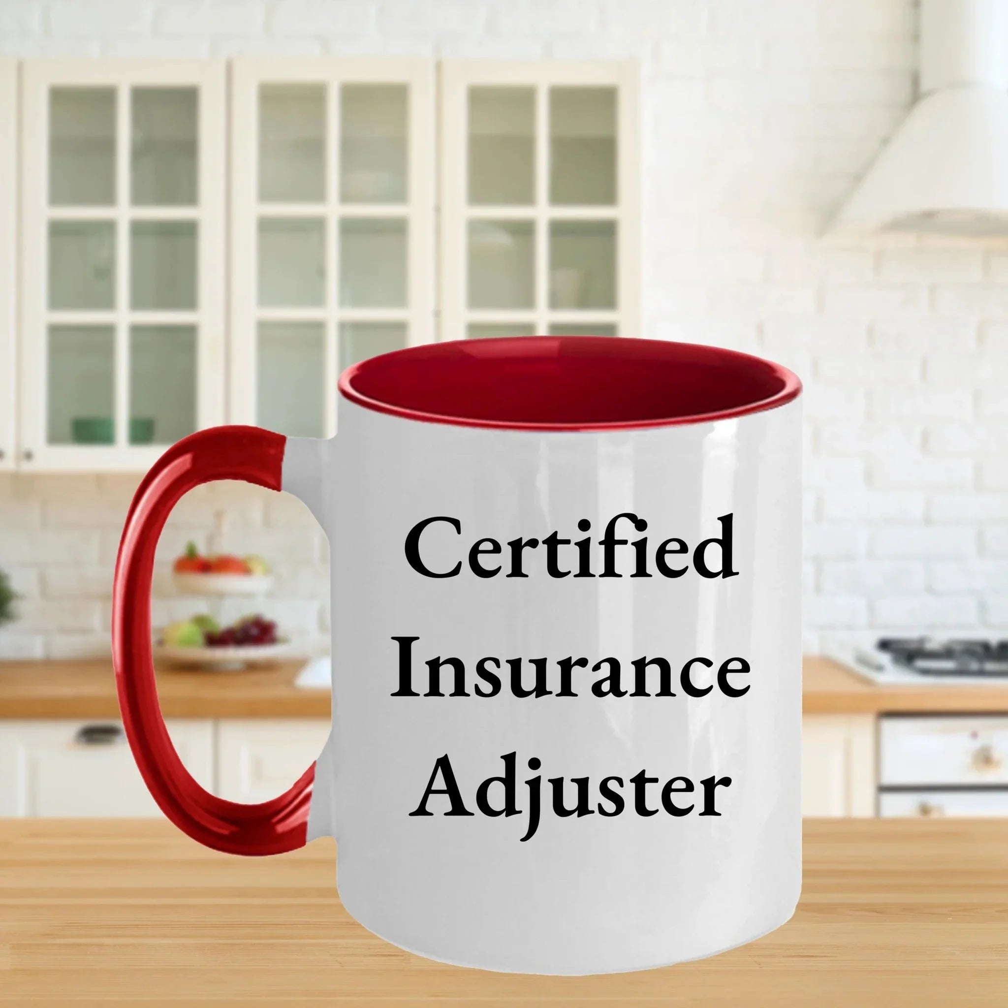 Funny Quote Certified Insurance Adjuster Gifts from Mom for Insurance Adjusters, Two Tone Coffee Mug, Unique Mother's Day Unique Gifts for Insurance Adjuster Friends and Family