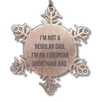 Funny European Shorthair Cat Dad Snowflake Ornament Christmas Unique Presents