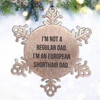 Funny European Shorthair Cat Dad Snowflake Ornament Christmas Unique Presents