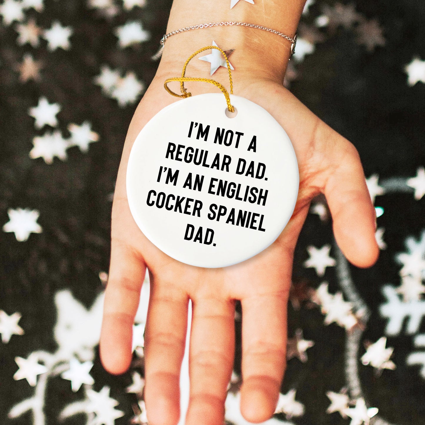 English Cocker Spaniel Dog Circle Ornament Funny Quote Gifts for Men Women Friends Family Christmas Unique