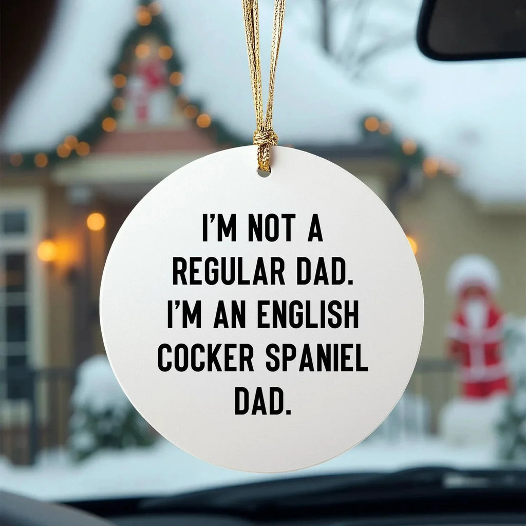 English Cocker Spaniel Dog Circle Ornament Funny Quote Gifts for Men Women Friends Family Christmas Unique