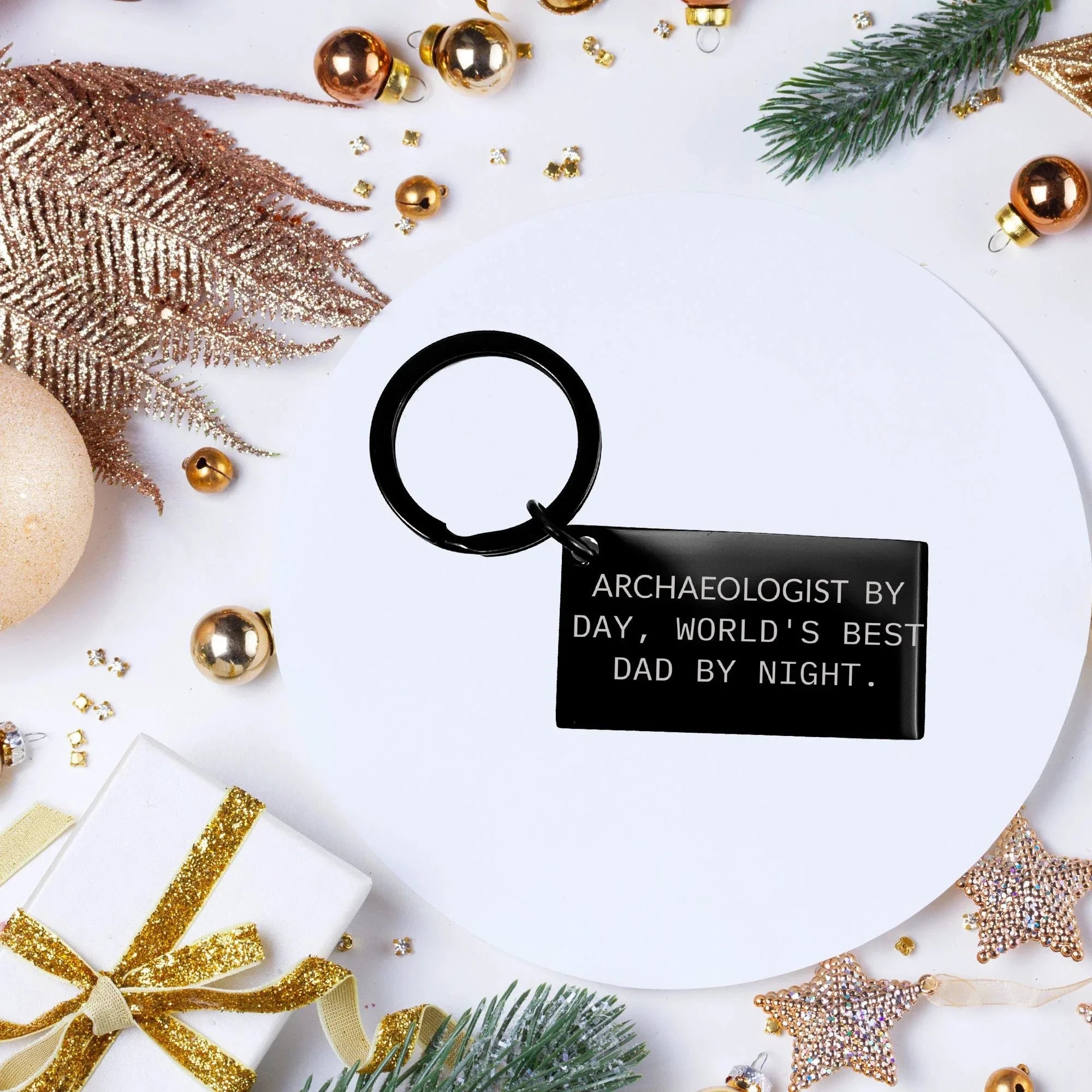 Archaeologists Gifts for Dad, Keychain for Men, Funny Quote 'Archaeologists By Day, World's Best Dad By Night.', Graduation Unique Gifts