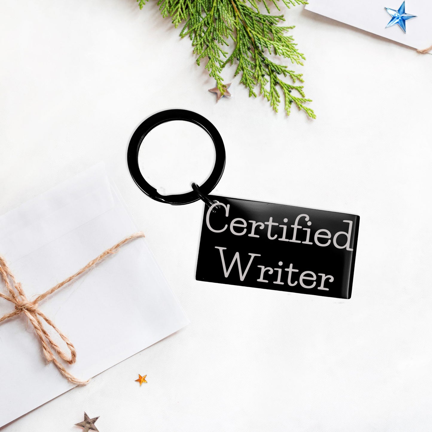 Funny Writer Gifts from Friends to Family - Certified Writer Keychain for Graduation - Mallard Moon Gift Shop