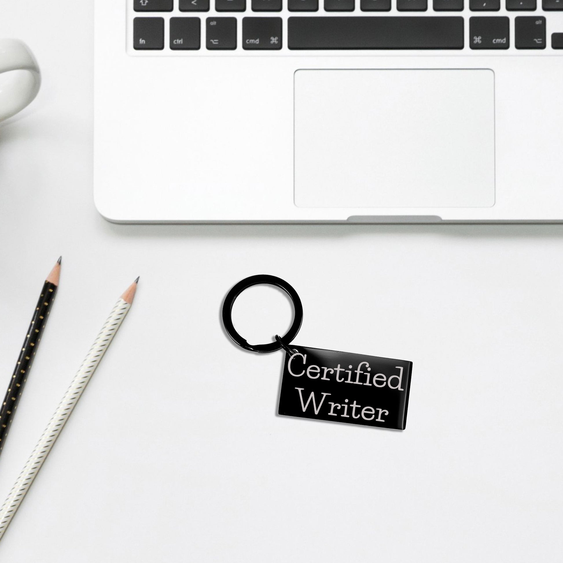 Funny Writer Gifts from Friends to Family - Certified Writer Keychain for Graduation - Mallard Moon Gift Shop