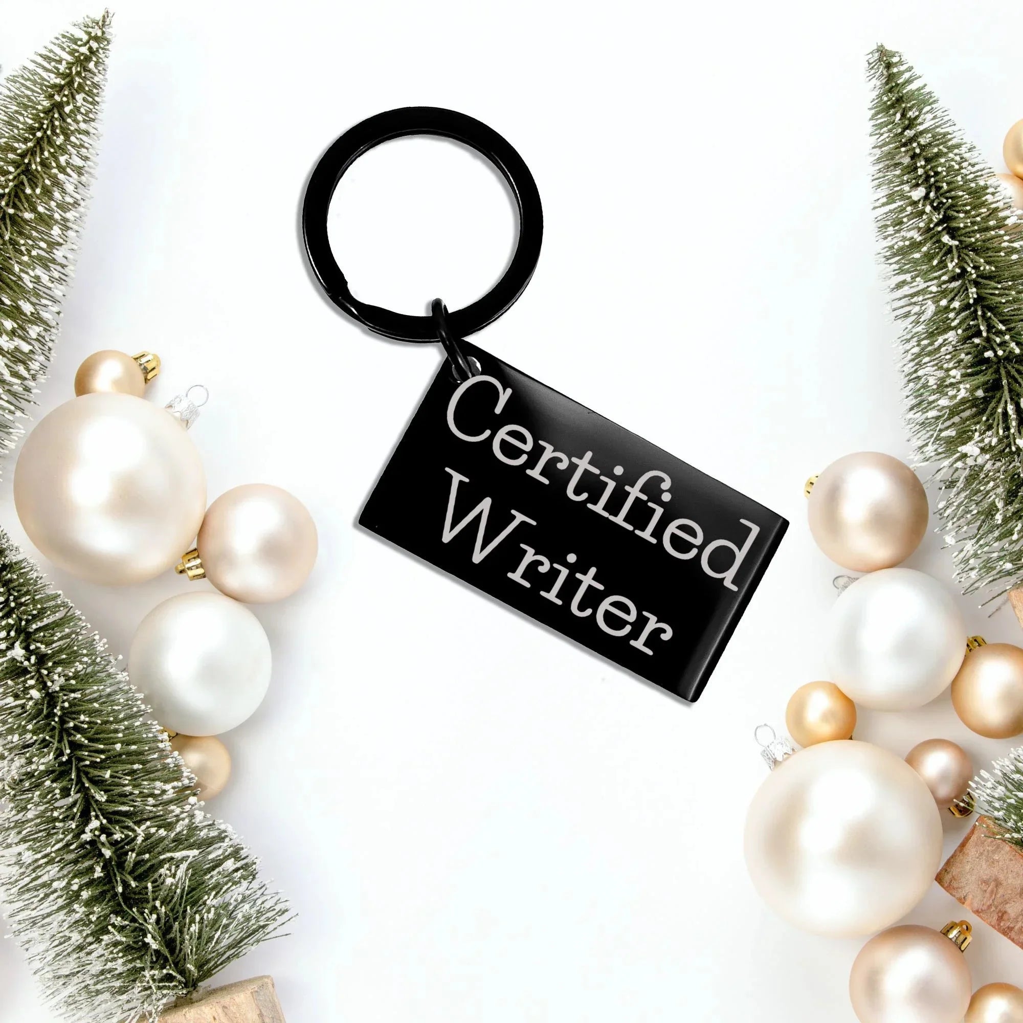 Funny Writer Gifts from Friends to Family - Certified Writer Keychain for Graduation