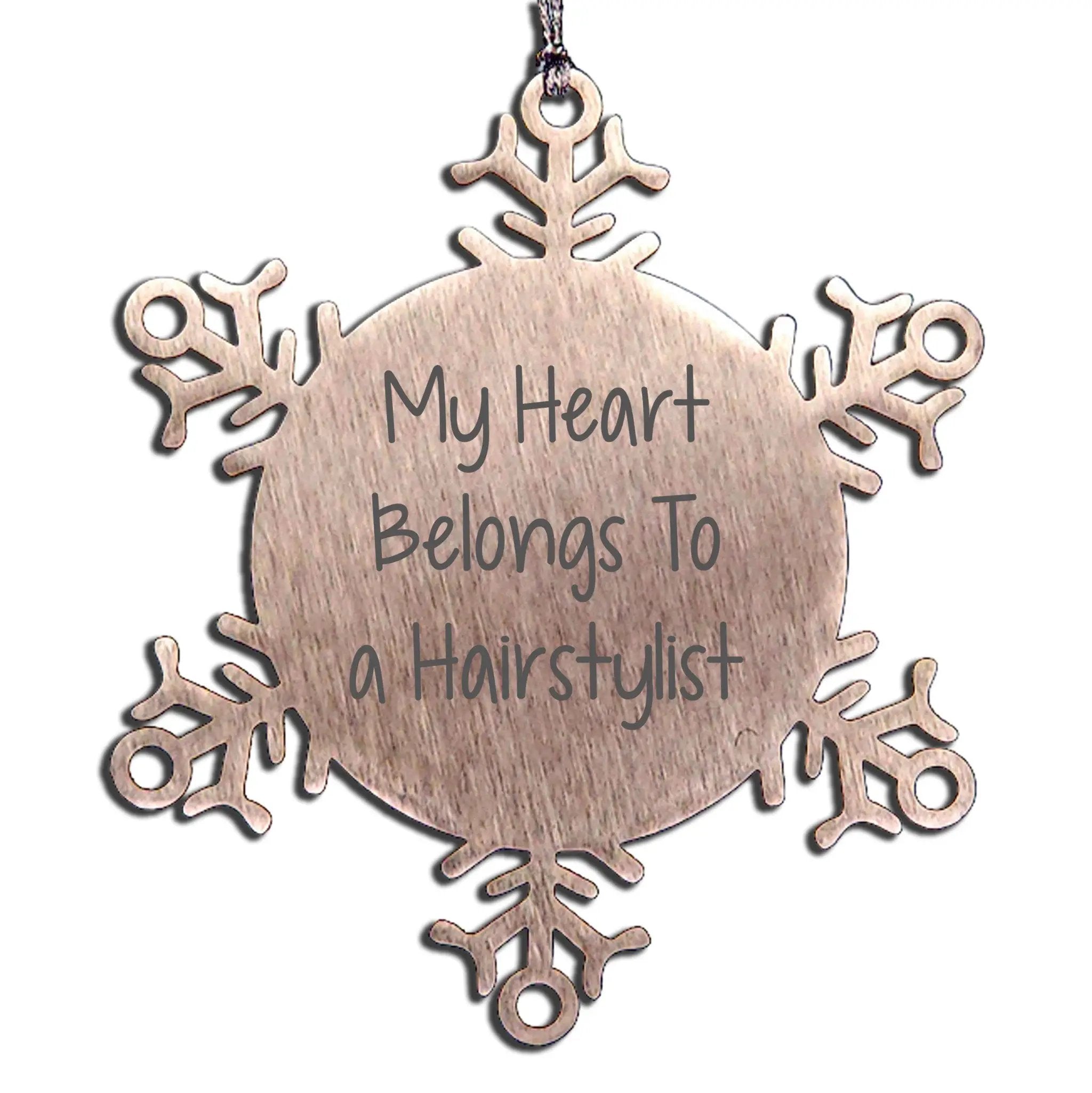 Hairstylist Snowflake Ornament My Heart Belongs To A Hairstylist Christmas Gift