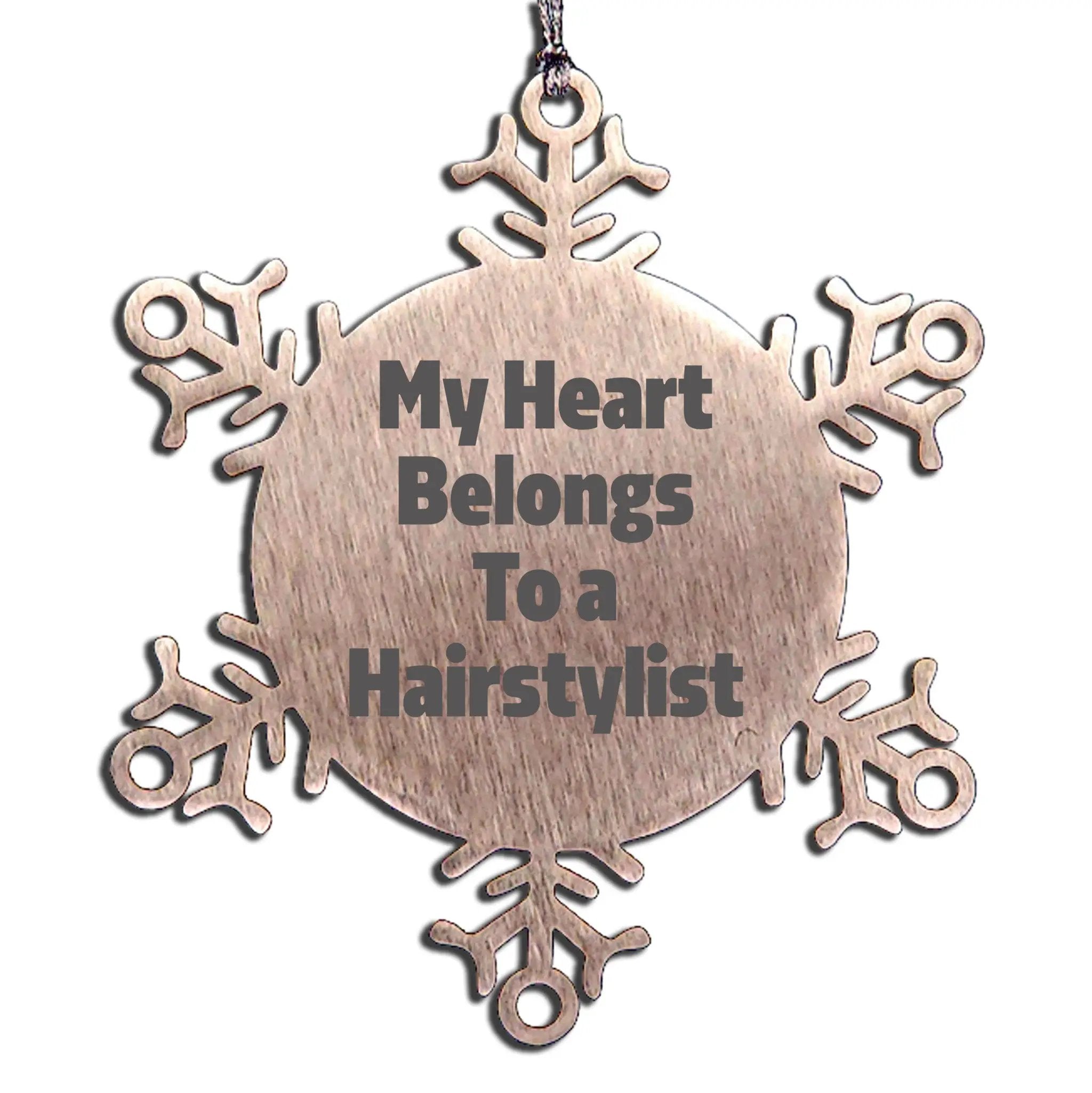 Hairstylist Snowflake Ornament My Heart Belongs To A Hairstylist Gift