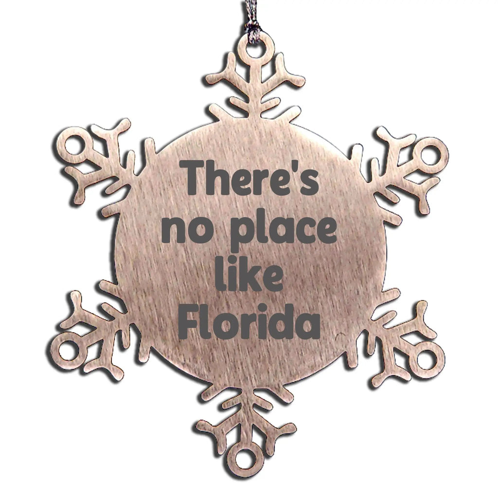Florida Snowflake Christmas Ornament - There's No Place Like Florida