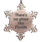 Florida Snowflake Christmas Ornament - There's No Place Like Florida