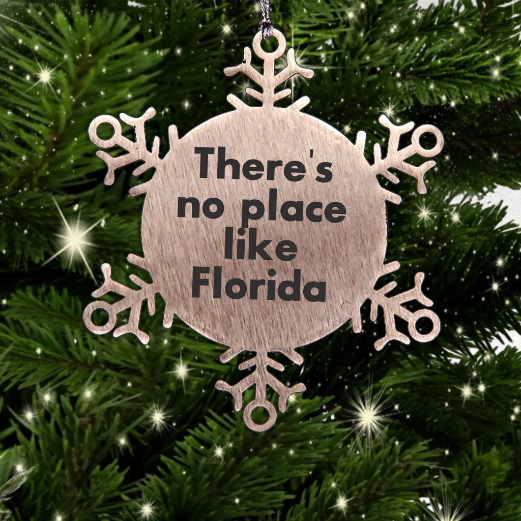 Florida Snowflake Christmas Ornaments - There's No Place Like Florida