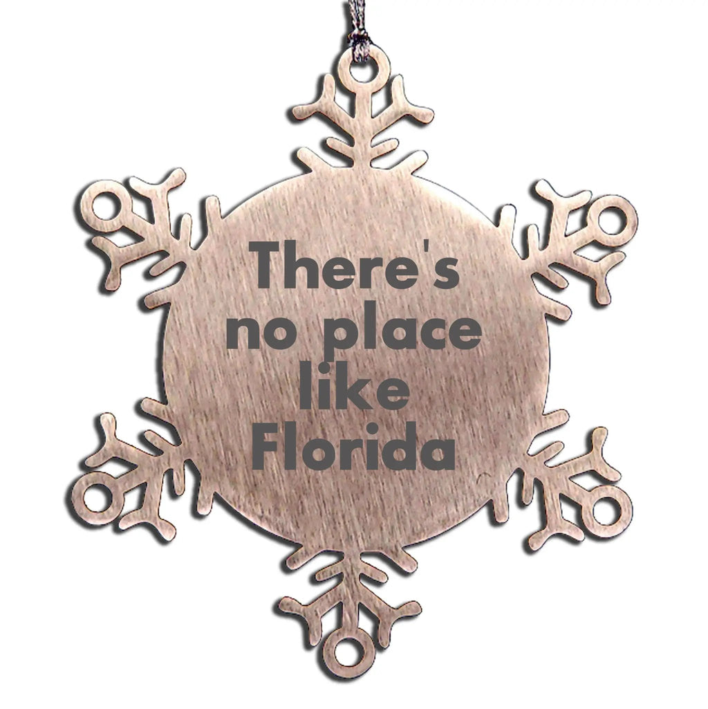 Florida Snowflake Christmas Ornaments - There's No Place Like Florida