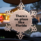 Florida Snowflake Christmas Ornaments - There's No Place Like Florida
