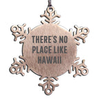Hawaii Christmas Stainless Steel Snowflake Ornament - There's No Place Like Hawaii