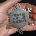 Maryland Snowflake Ornament - There's No Place Like Maryland
