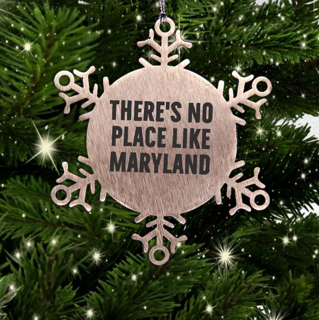 Maryland Snowflake Ornament - There's No Place Like Maryland