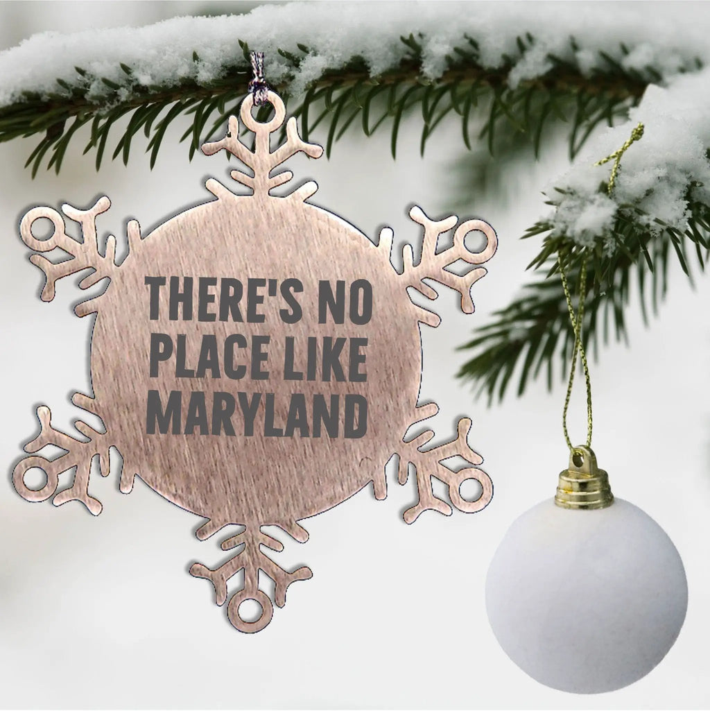 Maryland Snowflake Ornament - There's No Place Like Maryland