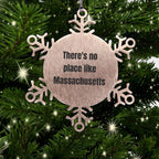 Massachusetts Snowflake Ornament - There's No Place Like Massachusetts