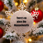 Massachusetts Snowflake Ornament - There's No Place Like Massachusetts