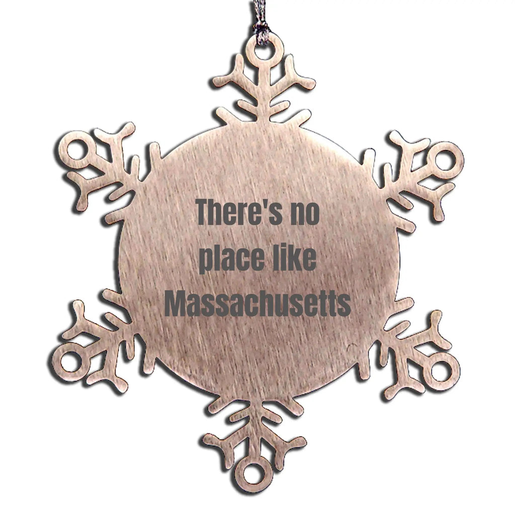 Massachusetts Snowflake Ornament - There's No Place Like Massachusetts