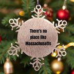 Massachusetts Snowflake Ornament - There's No Place Like Massachusetts