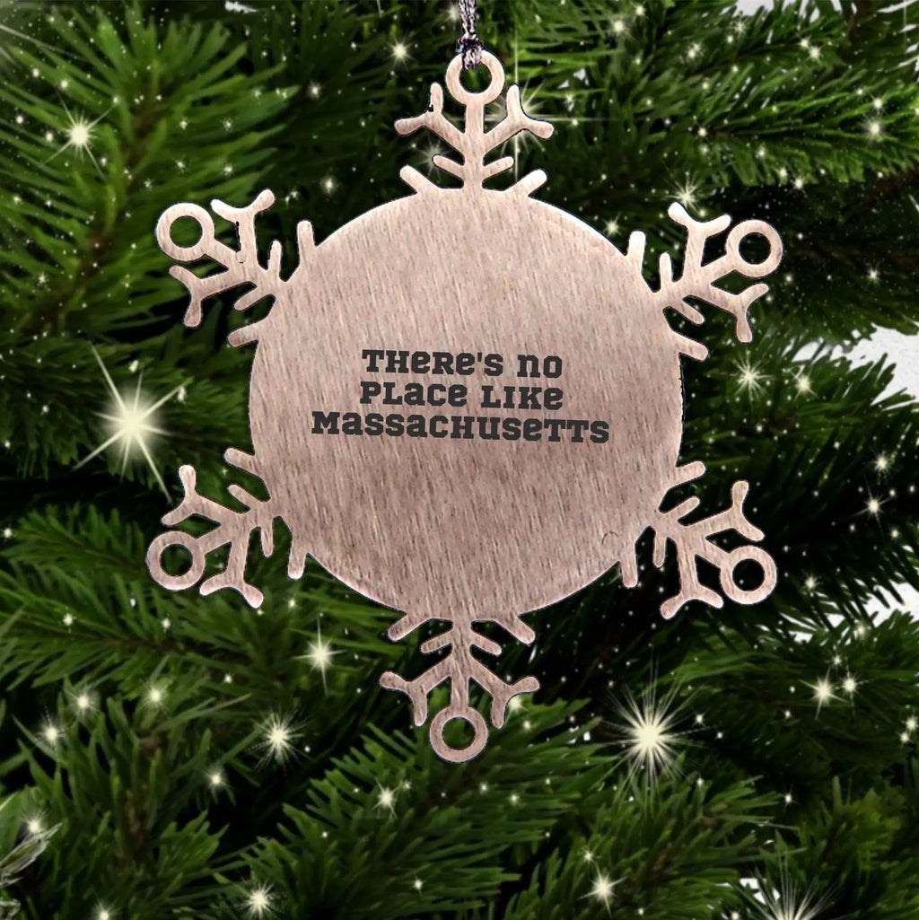 Massachusetts Snowflake Ornaments - There's No Place Like Massachusetts