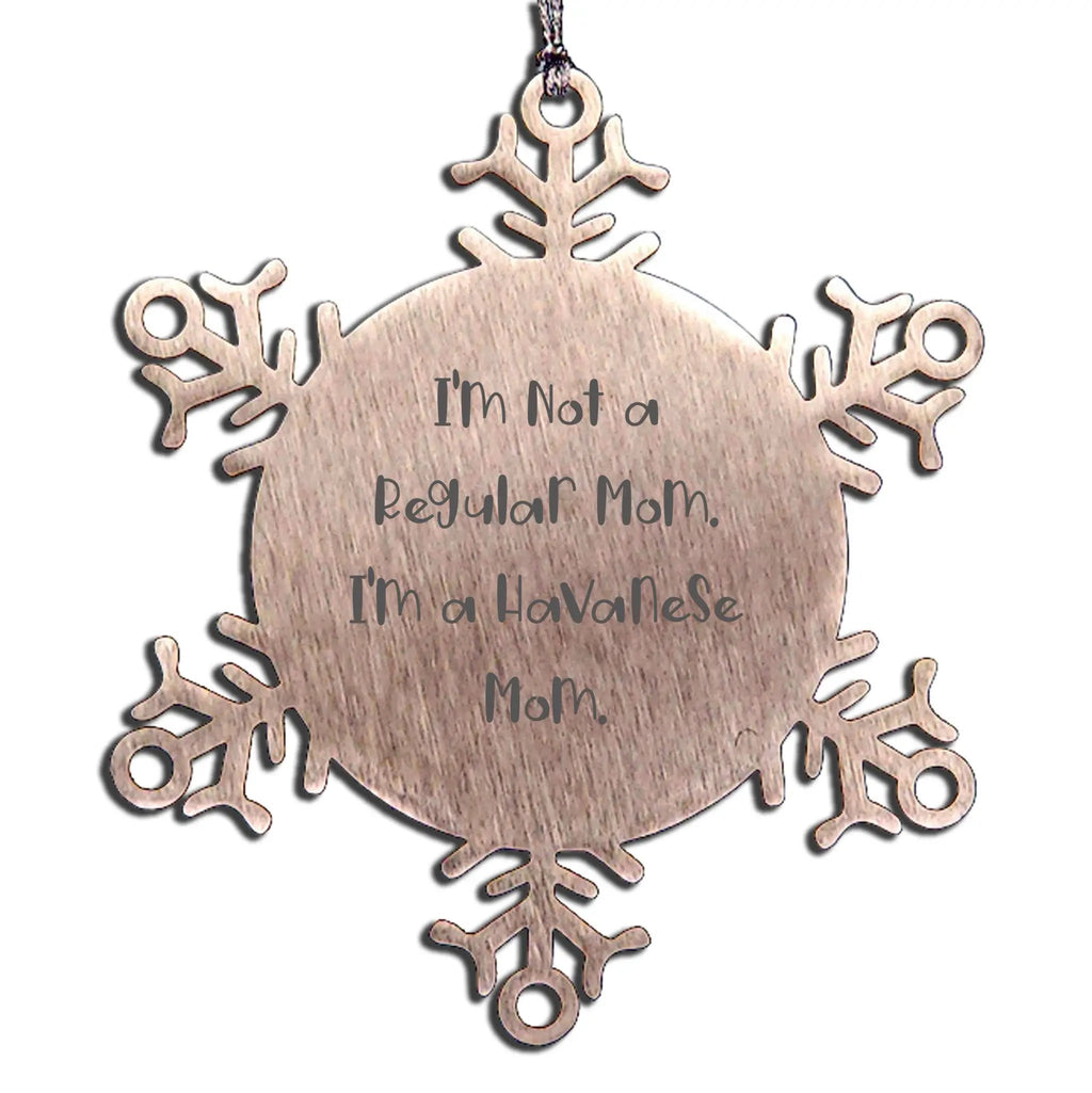 Havanese Dog Mom Snowflake Ornament