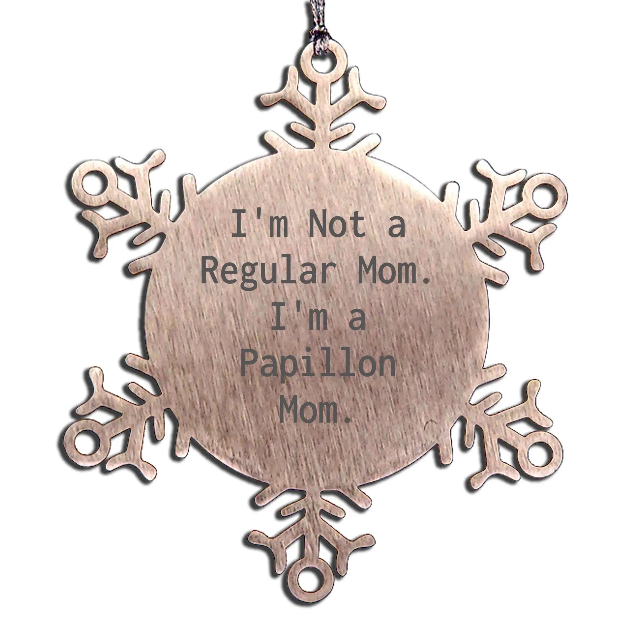 Papillon Dog Mom Snowflake Christmas Ornaments
