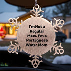 Funny Portuguese Water Dog Christmas Snowflake Ornament, I'm Not A Regular Mom. I'm A Portuguese Water Mom