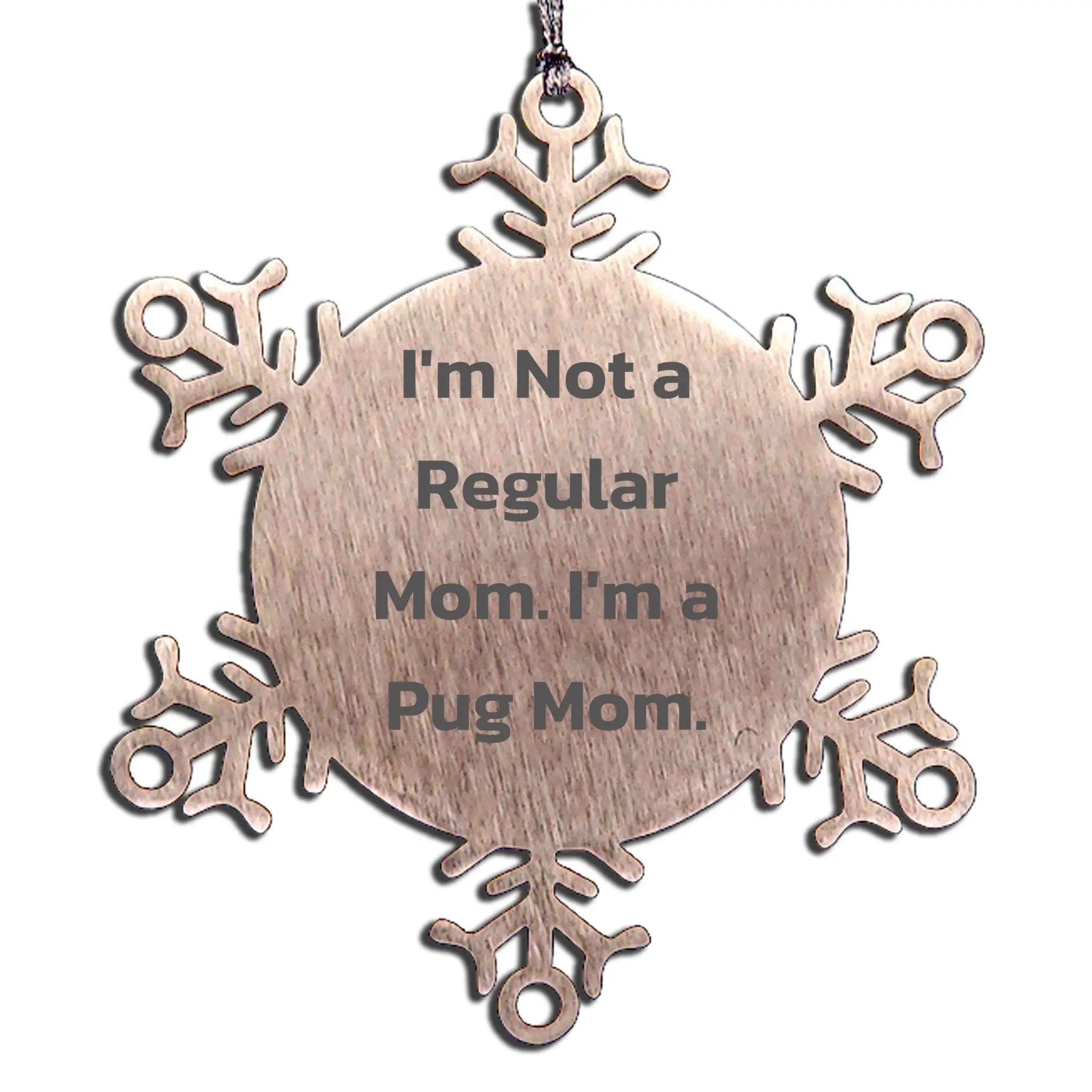 Pug Mom Snowflake Christmas Ornament