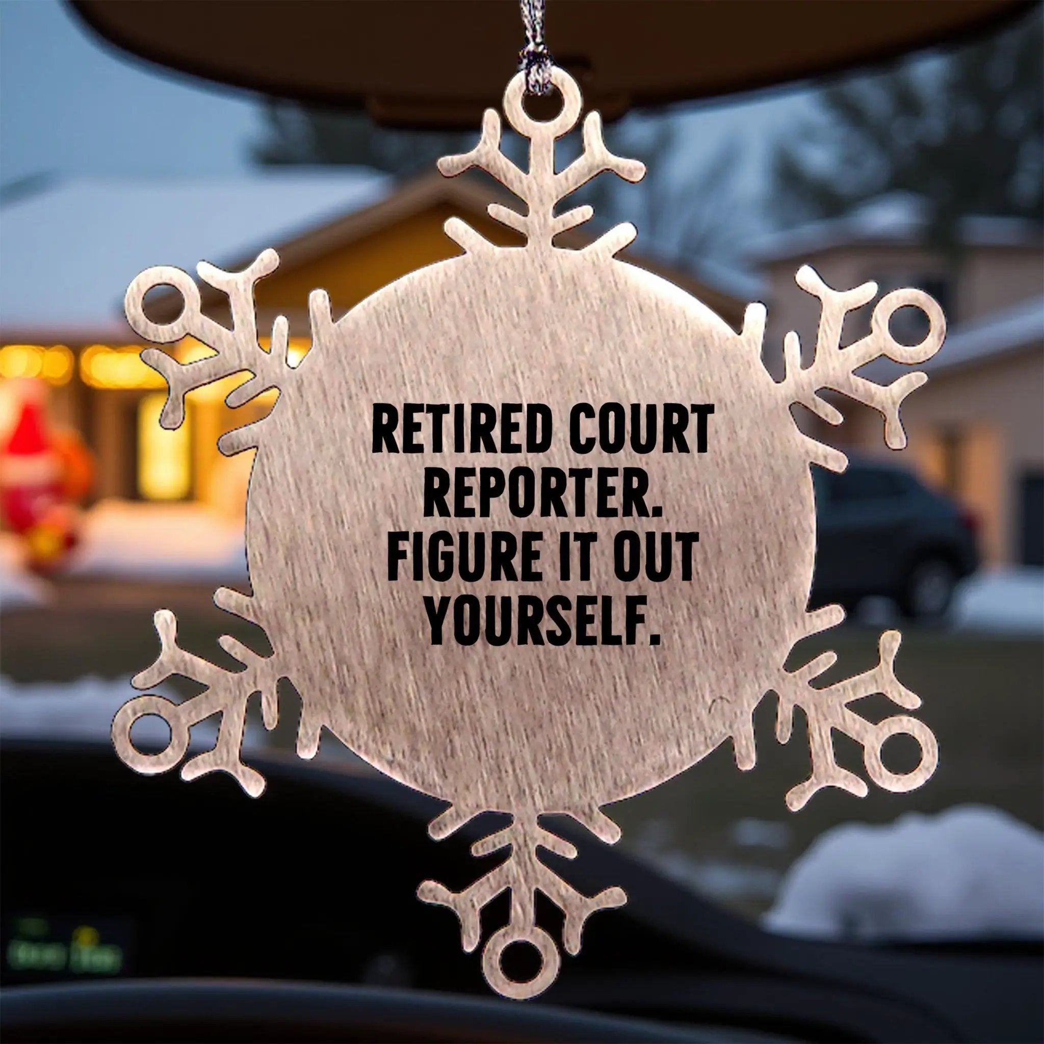 Funny Retired Court Reporter Snowflake Ornament - Figure It Out Yourself