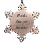 World's Greatest Reporter Ornament Shatterproof Gift - Mallard Moon