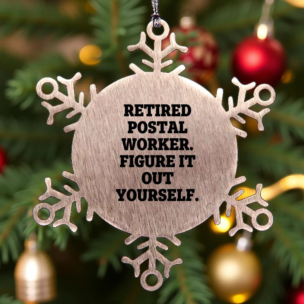 Postal Worker Snowflake Ornament Premium Stainless Steel Gift For Active And Retired Carriers