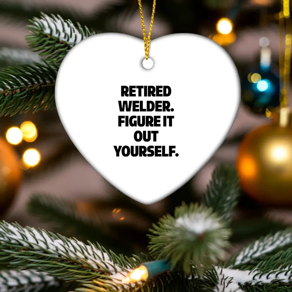 Welder Heart Ornament Retired Welder Figure It Out Yourself Retirement Gift - Mallard Moon