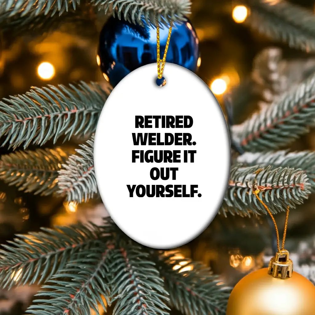 Welder Ornament Retired Figure It Out Retirement Gift - Mallard Moon