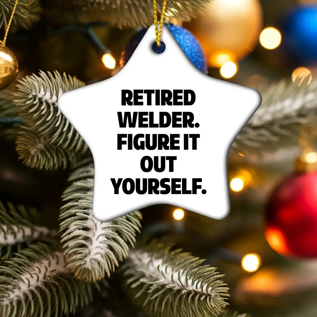 Welder Star Ornament Retired Welder Figure It Out Yourself Christmas Gift - Mallard Moon