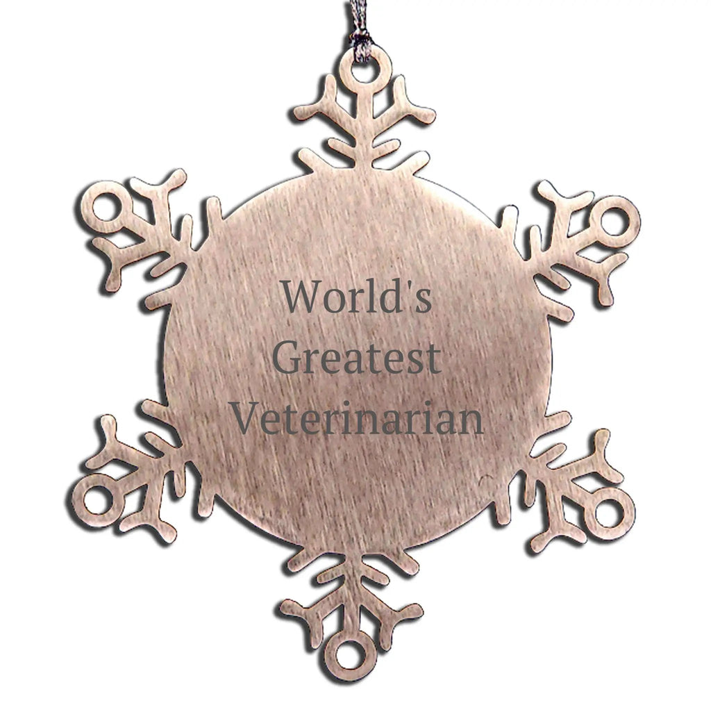 Veterinarian Worlds Greatest Snowflake Ornament Gift