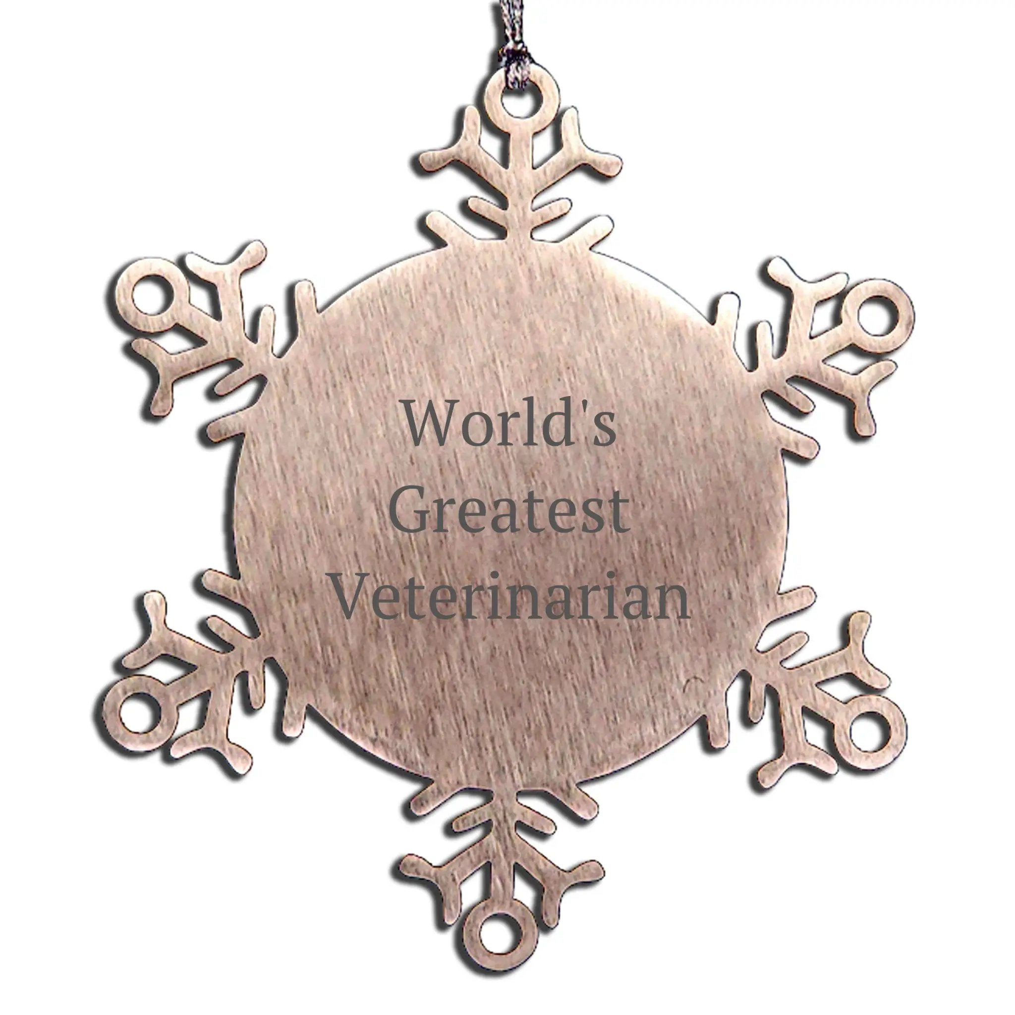 Veterinarian Worlds Greatest Snowflake Ornament Gift
