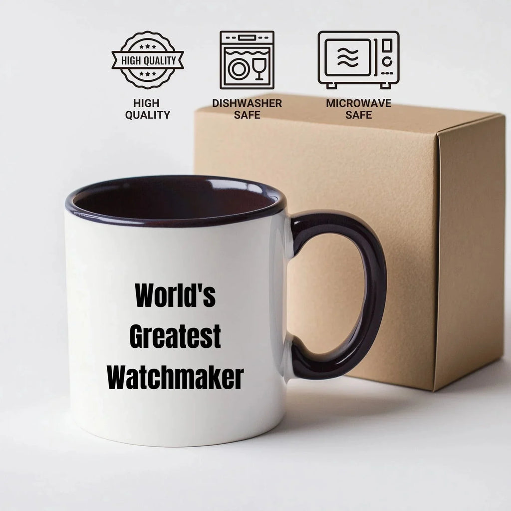 Amazing Two Tone Watchmaker Mug Microwave Safe Ceramic Gift