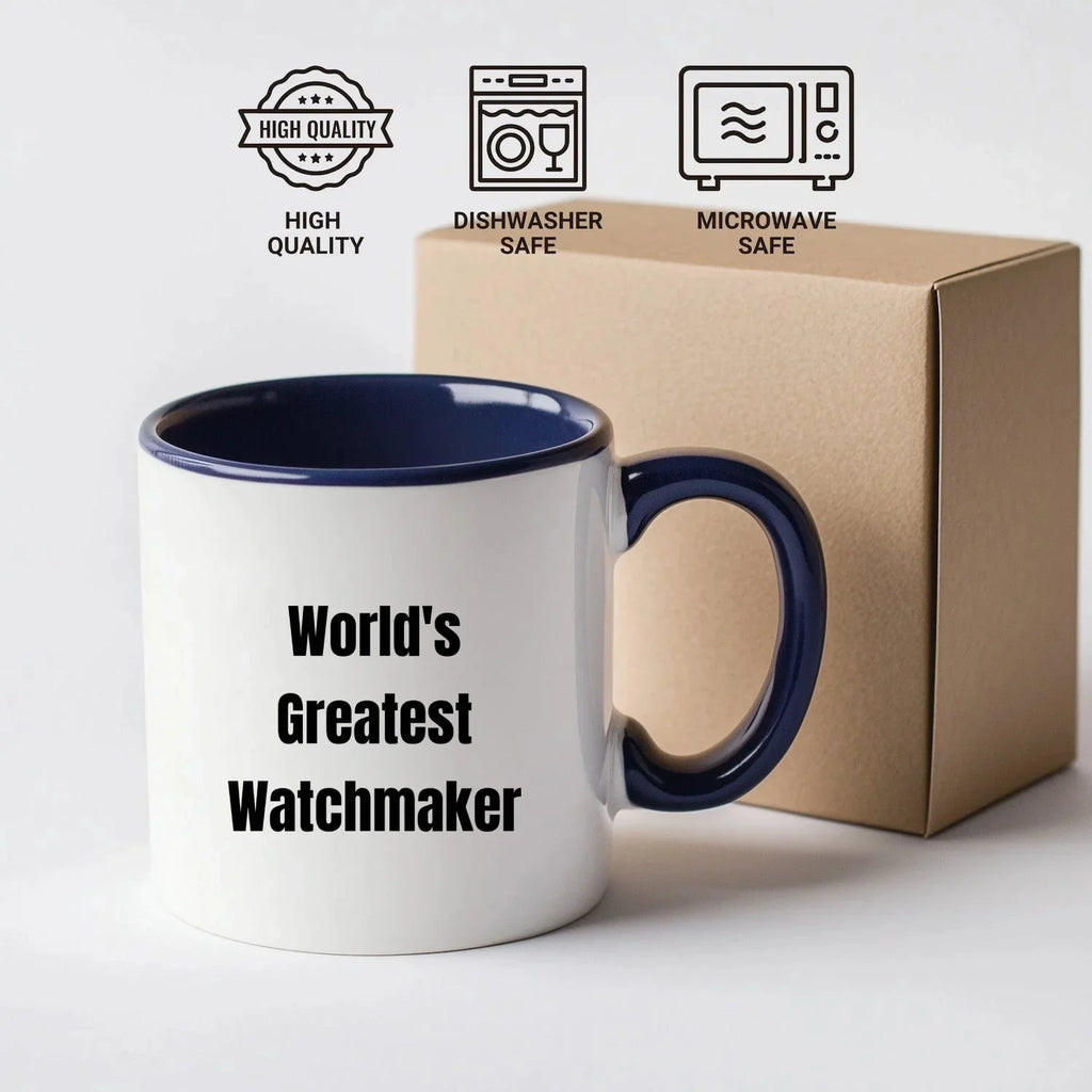 Amazing Two Tone Watchmaker Mug Microwave Safe Ceramic Gift