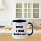 Amazing Two Tone Watchmaker Mug Microwave Safe Ceramic Gift