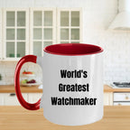 Amazing Two Tone Watchmaker Mug Microwave Safe Ceramic Gift
