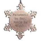 Rescue Worker By Day. Ninja By Night Stainless Steel Snowflake Ornament