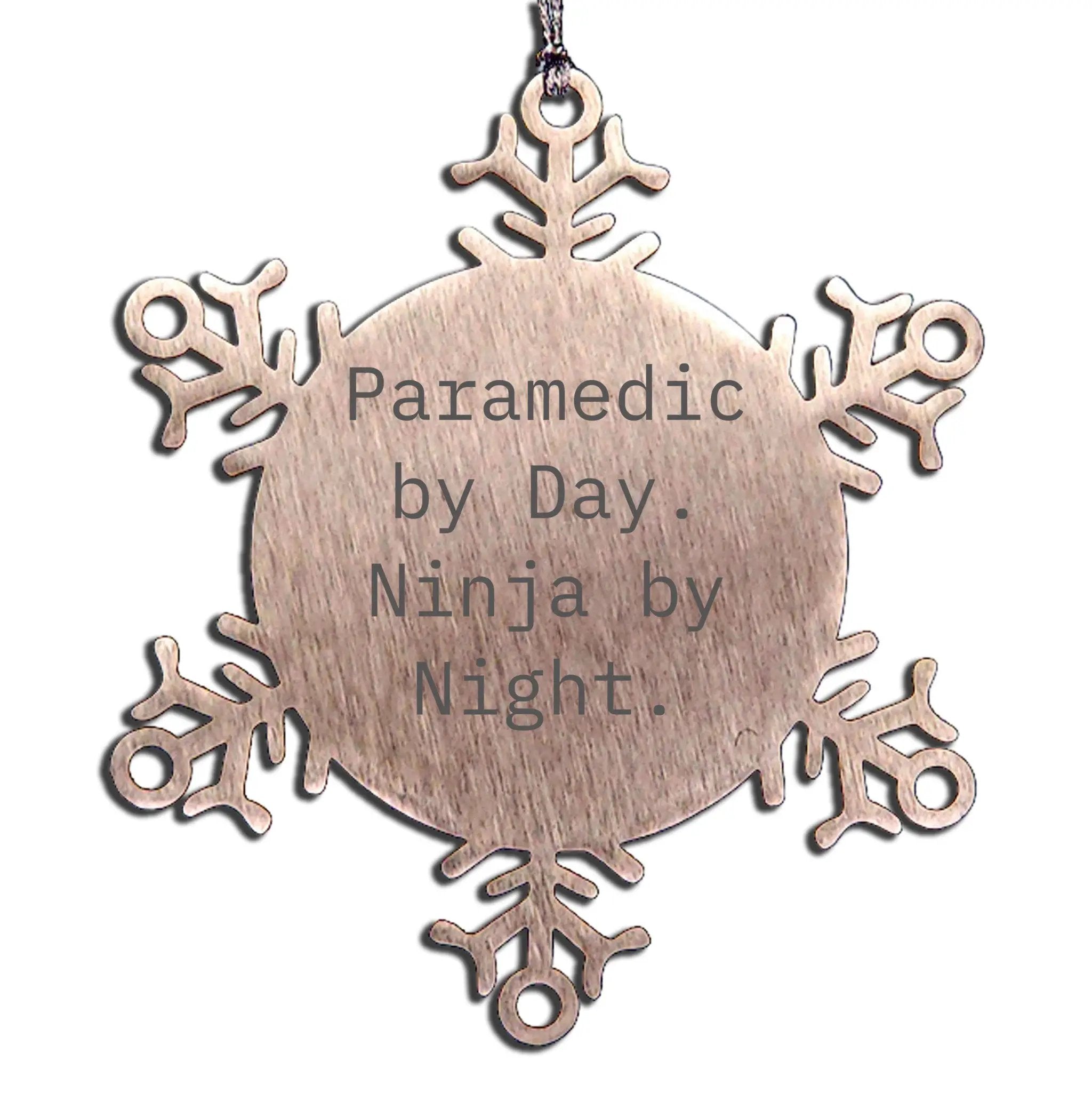 Rescue Worker By Day. Ninja By Night Stainless Steel Snowflake Ornament